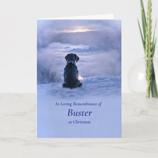 Christmas in Remembrance of Beloved Dog with Snow カード (正面)