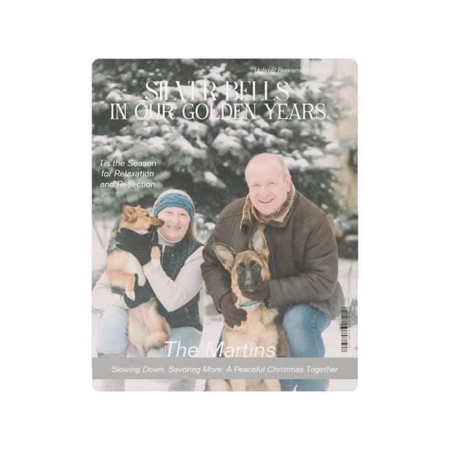 Christmas in Retirement Magazine Cover メタルプリント (正面)