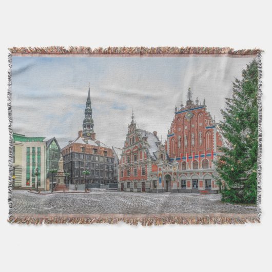Christmas in Riga Latvia スローブランケット (正面)