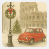 Christmas in Rome Italy – Holiday Art スクエアシール (正面)