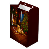 Christmas In Tennessee Labrador Holiday  ミディアムペーパーバッグ (裏面アングル)