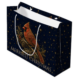 Christmas in the Stars | 赤いショウジョウコウカンチョウ ラージペーパーバッグ