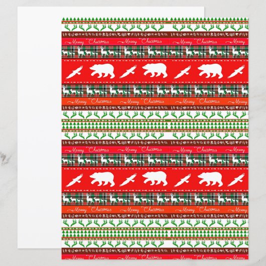 Christmas in the woods christmas craft paper (正面/裏面)