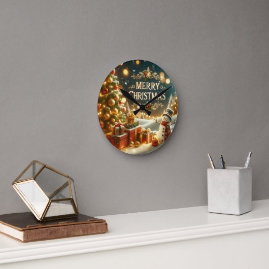 Christmas into your home Wall Clock ラウンド壁時計 (オフィス)