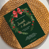 Christmas Invitation card with a wreath design  招待状