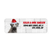 Christmas Irish Wolfhound Dog Holiday Address ラベル (正面)