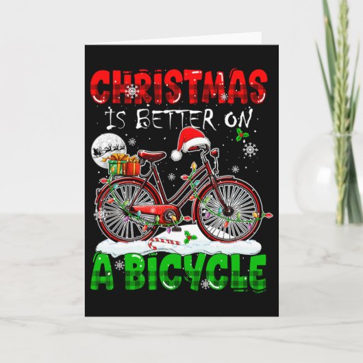 Christmas Is Better On A Bicycle Santa Cyclist Col カード (正面)