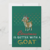 Christmas Is Better With A Goat Ugly Christmas Swe 招待状 (正面)
