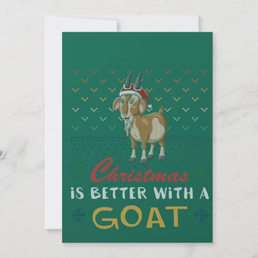 Christmas Is Better With A Goat Ugly Christmas Swe 招待状 (正面)