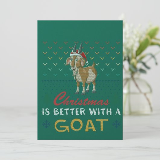 Christmas Is Better With A Goat Ugly Christmas Swe 招待状 (スタンド正面)