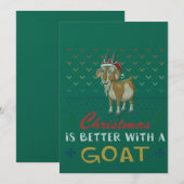 Christmas Is Better With A Goat Ugly Christmas Swe 招待状 (正面/裏面)