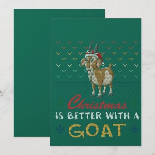 Christmas Is Better With A Goat Ugly Christmas Swe 招待状 (正面/裏面)