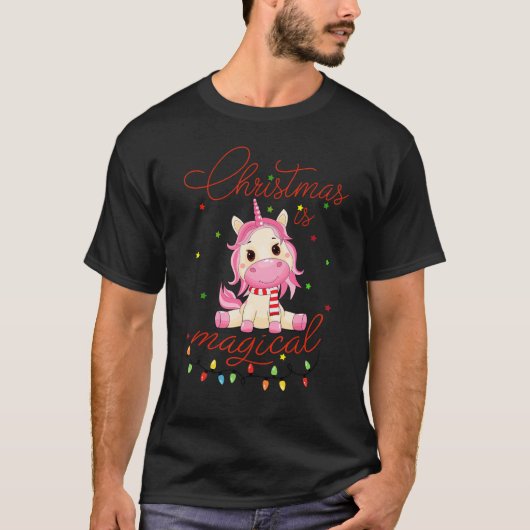 Christmas Is Magical Unicorn Lover Tシャツ (正面)