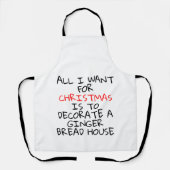 CHRISTMAS IS TO DECORATE A GINGER BREAD HOUSE エプロン (正面)