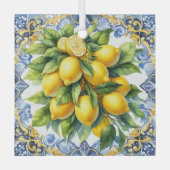 Christmas Italian Lemons Glass Ornament ガラスオーナメント (正面)