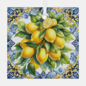 Christmas Italian Lemons Glass Ornament ガラスオーナメント (裏面)