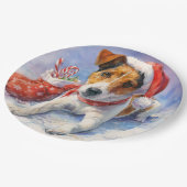  Christmas Jack Russell Paper Plate ペーパープレート (アングル)