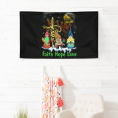 Christmas Jesus Faith Hope Love Snowman Christian 横断幕 (インサイチュ)