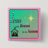 Christmas Jesus Reason for Season Button Accessory 缶バッジ (正面)