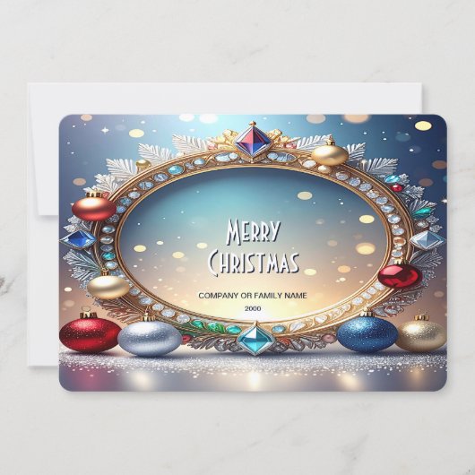 Christmas Jewel Frame Holiday Card シーズンカード (正面)