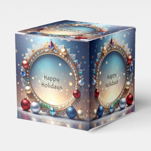 Christmas Jewel Frame Holiday Favor Box フェイバーボックス (正面サイド)