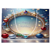 Christmas Jewel Frame Holiday Gift Bag ラージペーパーバッグ (裏面)