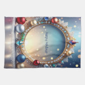Christmas Jewel Frame Holiday Kitchen Towel キッチンタオル (横)