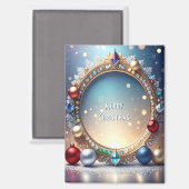 Christmas Jewel Frame Holiday Magnet マグネット (正面/裏面)