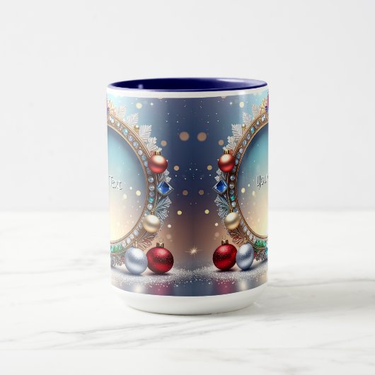 Christmas Jewel Frame Holiday Mug マグカップ (中央)