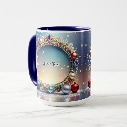 Christmas Jewel Frame Holiday Mug マグカップ (正面左)