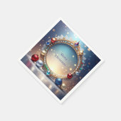 Christmas Jewel Frame Holiday Napkin スタンダードカクテルナプキン (角)