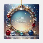 Christmas Jewel Frame Holiday Ornament セラミックオーナメント (裏面)