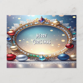 Christmas Jewel Frame Holiday Postcard ポストカード
