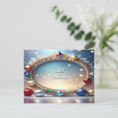 Christmas Jewel Frame Holiday Postcard ポストカード (スタンド正面)