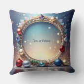 Christmas Jewel Frame Holiday Throw Pillow クッション (裏面)