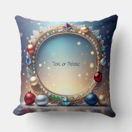 Christmas Jewel Frame Holiday Throw Pillow クッション