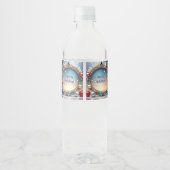 Christmas Jewel Frame Holiday Water Bottle Label ペットボトルラベル (裏面)