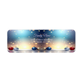 Christmas Jewel Frame Return Address Label ラベル