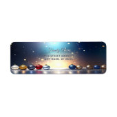 Christmas Jewel Frame Return Address Label ラベル (正面)