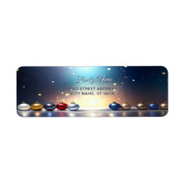 Christmas Jewel Frame Return Address Label ラベル