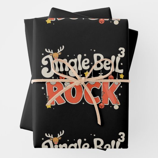Christmas Jingle Bells 3 Math Rock Xmas Holiday ラッピングペーパーシート (インサイチュ)