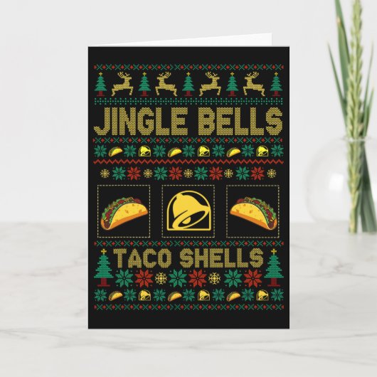 Christmas Jingle Bells Taco Shells Fun Ugly Xmas  カード (正面)