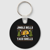 Christmas Jingle Bells Taco Shells Funny Xmas Taco キーホルダー (正面)