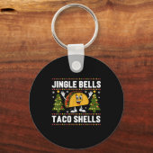 Christmas Jingle Bells Taco Shells Funny Xmas Taco キーホルダー (正面)