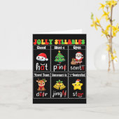 Christmas Jolly Syllables Teacher Students Funny S カード (黄色い花)