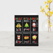 Christmas Jolly Syllables Teacher Students Funny S カード (黄色い花)