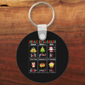 Christmas Jolly Syllables Teacher Students Funny S キーホルダー (正面)