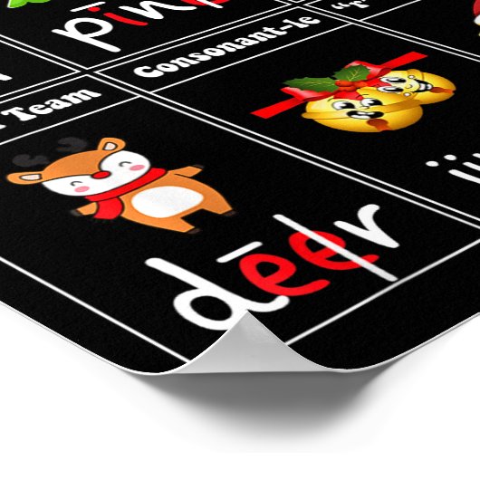 Christmas Jolly Syllables Teacher Students Funny S ポスター (角)