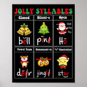 Christmas Jolly Syllables Teacher Students Funny S ポスター (正面)