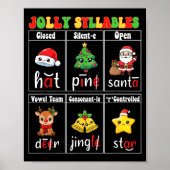 Christmas Jolly Syllables Teacher Students Funny S ポスター (正面)